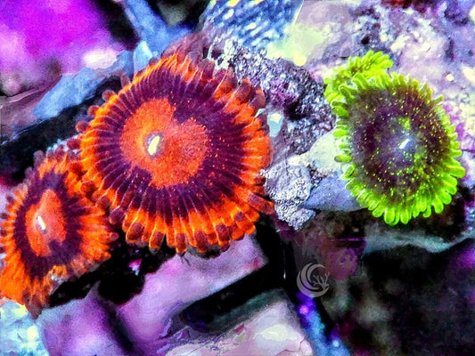 Red and Green Krak Zoanthids