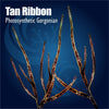 Tan Ribbon Photosynthetic Gorgonian against a blue background